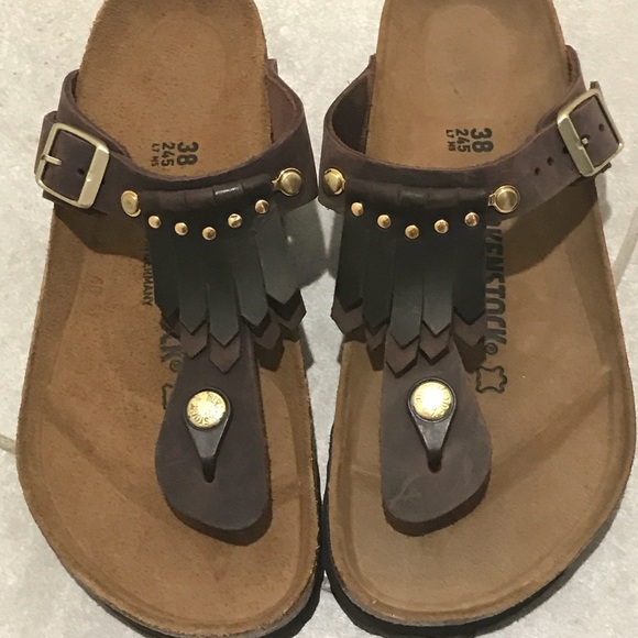 birkenstock gizeh fringe sandals
